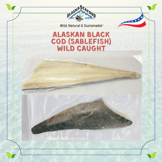 US Alaska Wild Black Cod Fillet Boneless Skin-on ~350g