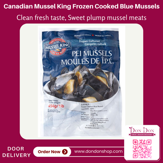 Canadian Mussel King Frozen Cooked Blue Mussels (454g)