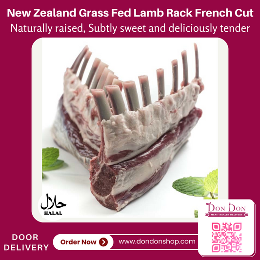 New Zealand Grass Fed Lamb Rack French Cut (16 ribs per pack)