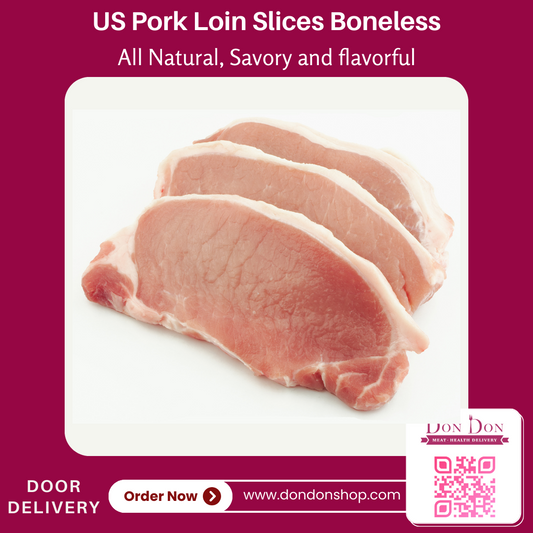 US 100% Natural Pork Loin Slices Boneless