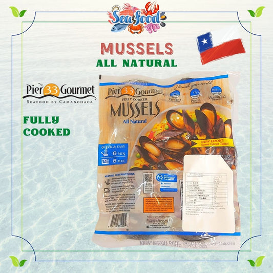 Chile Pier 33 Gourmet All Natural Fully Cooked Blue Mussels (500g)