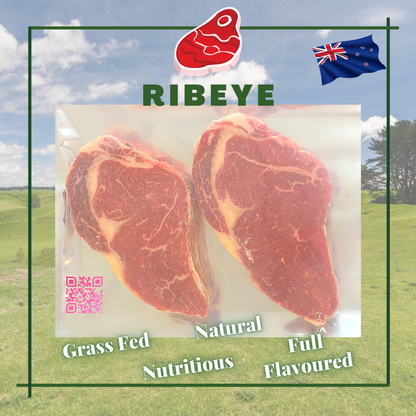 New Zealand Top Grade Grass Fed Beef Ribeye Steaks (2 pcs)