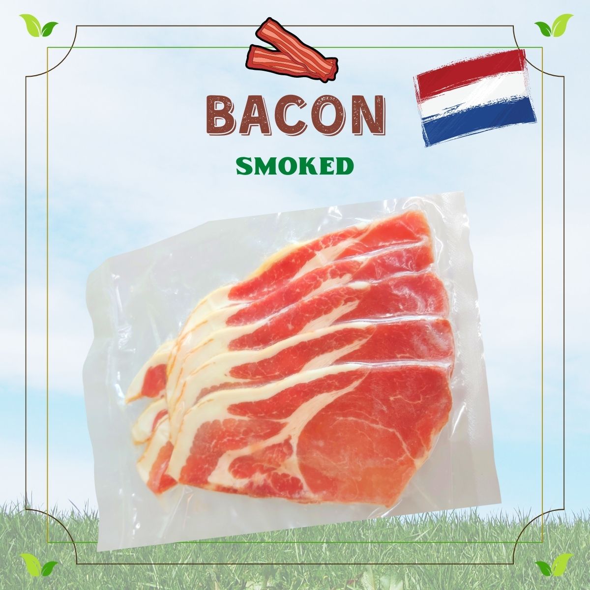 Dutch Smoked Back Bacon Slices (~250g)