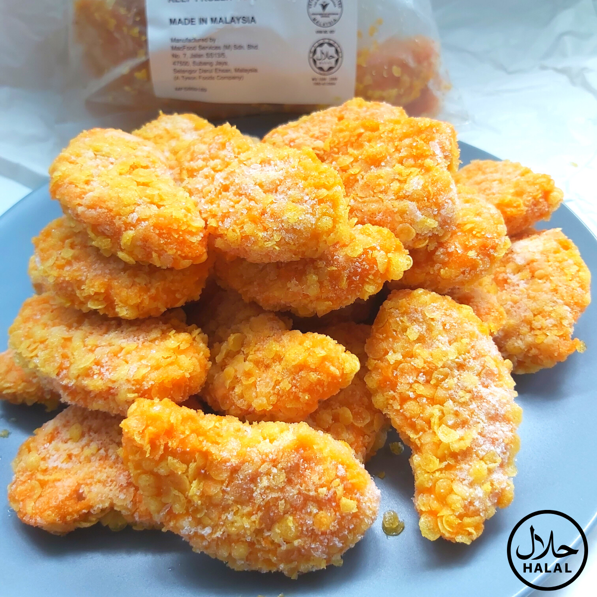 Malaysia MacFood Fully Cooked Cornflakes Chicken Nugget Halal (1kg)