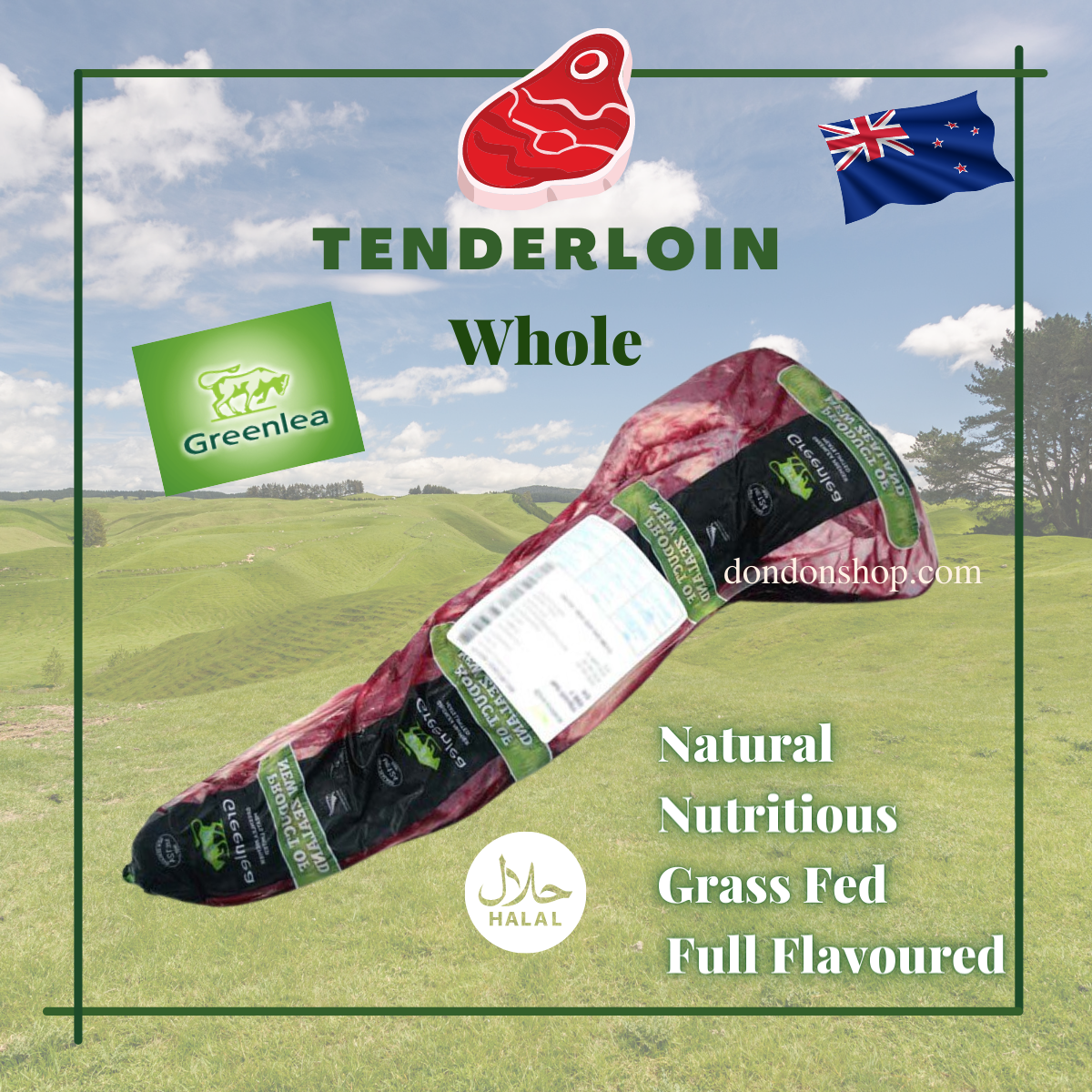 New Zealand Greenlea Grass Fed Beef Tenderloin