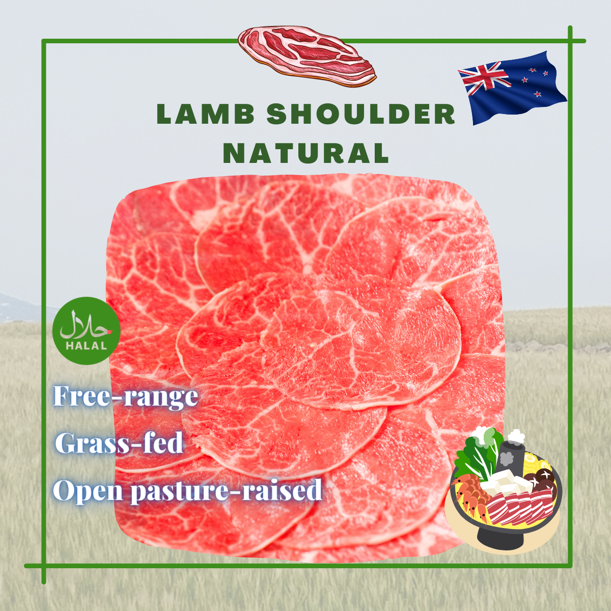 New Zealand Lamb Shoulder Slice (~200g)