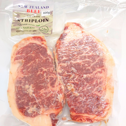 New Zealand Top Grade Grass Fed Beef Striploin Steaks (2pcs)