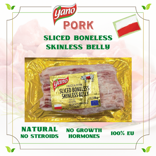 Polish Yano Pork Sliced Skinless Belly 500g
