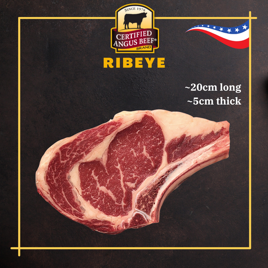 US Angus Beef Thick Ribeye Steak Bone In