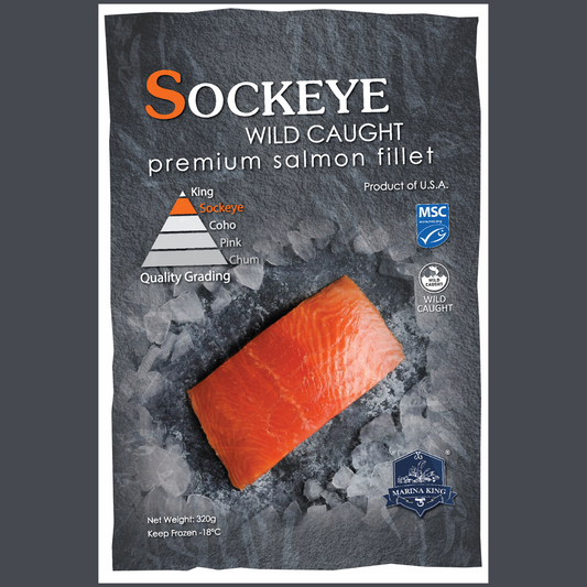 US Wild Caught Premium Sockeye Salmon Fillet 320g