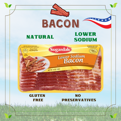 US Sugardale Low Sodium Bacon (454g)